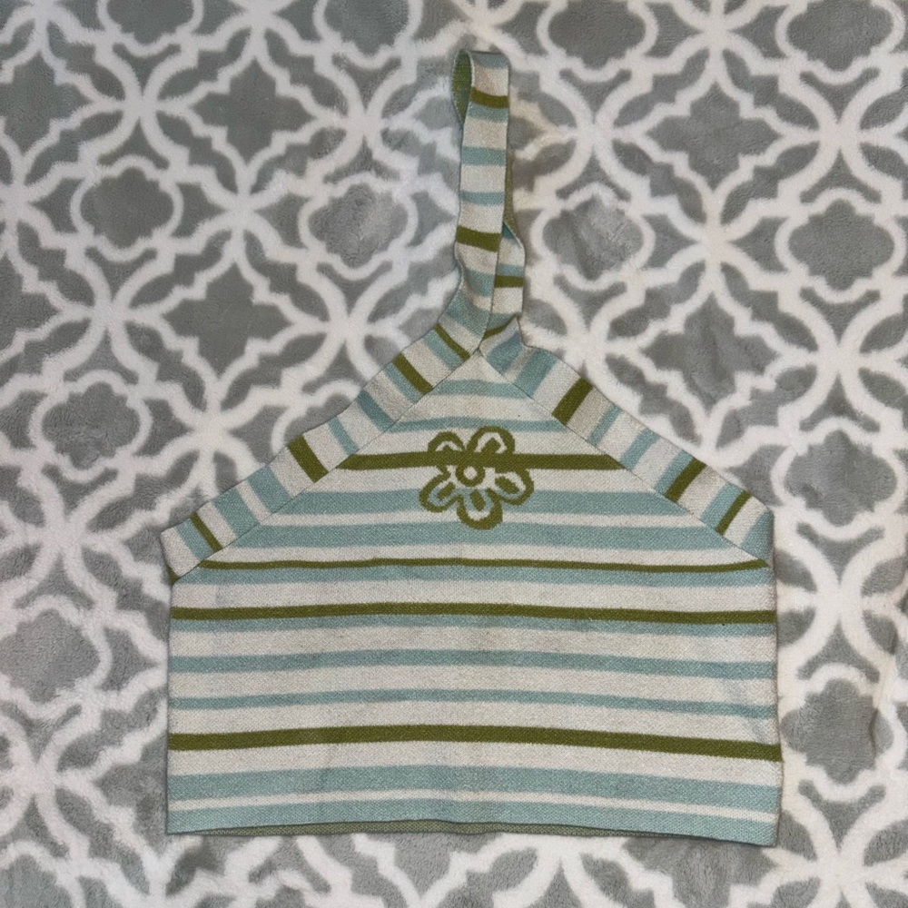 Pacsun LA Hearts blue & green halter top